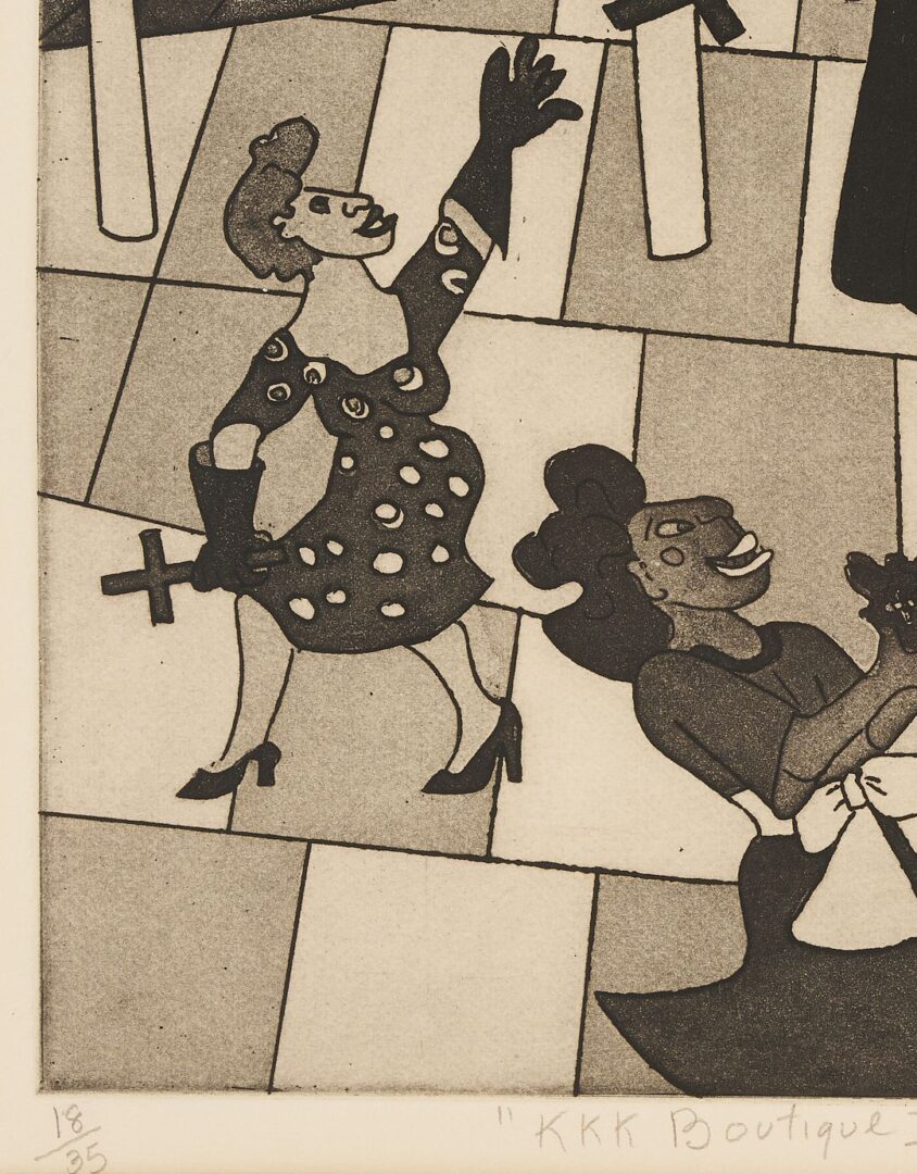Lot 398: Camille Billops Etching, KKK Boutique II