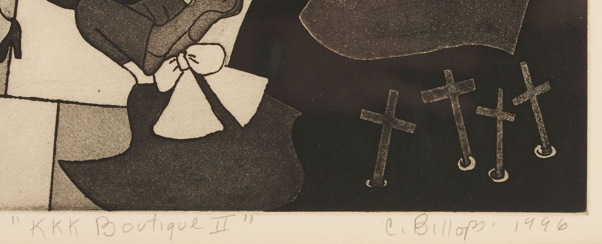 Lot 398: Camille Billops Etching, KKK Boutique II