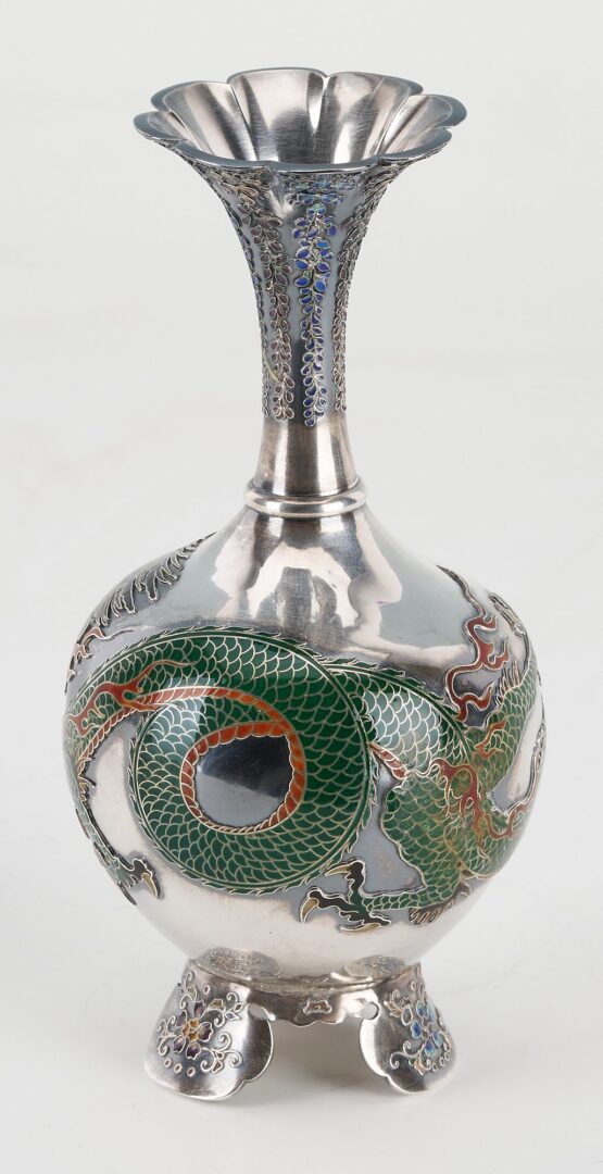 Lot 3: Japanese Enameled Silver Vase