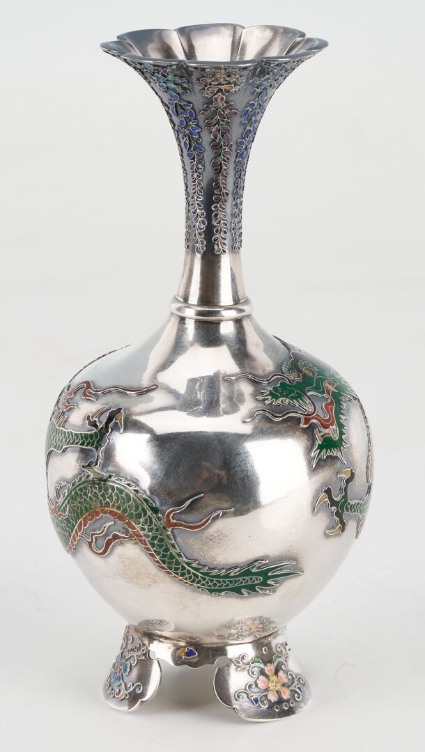 Lot 3: Japanese Enameled Silver Vase