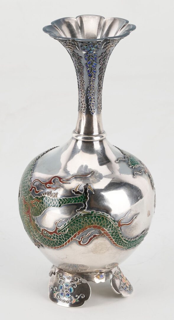 Lot 3: Japanese Enameled Silver Vase