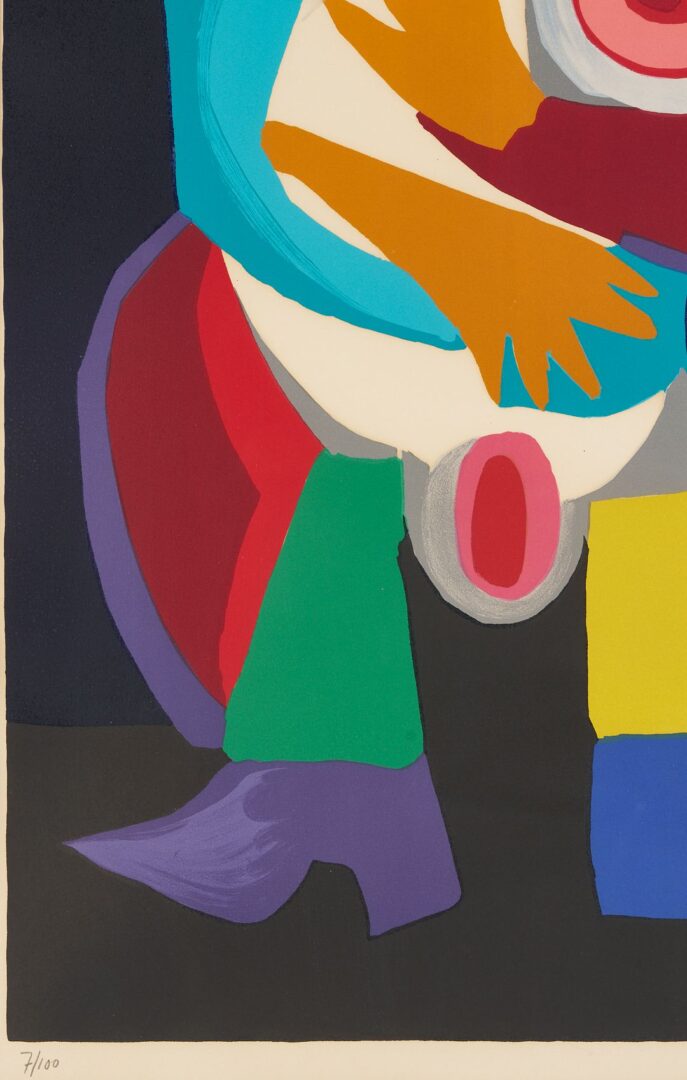 Lot 416: Large Karel Appel Signed Lithograph, Woman with Bird