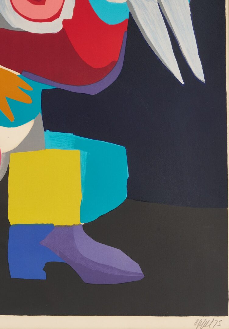Lot 416: Large Karel Appel Signed Lithograph, Woman with Bird