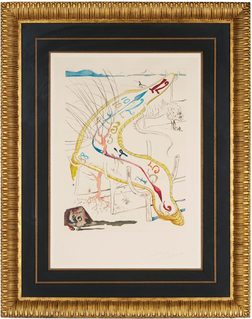 Lot 417: Large Salvador Dali Etching & Lithograph, Frozen Watches of Space Time