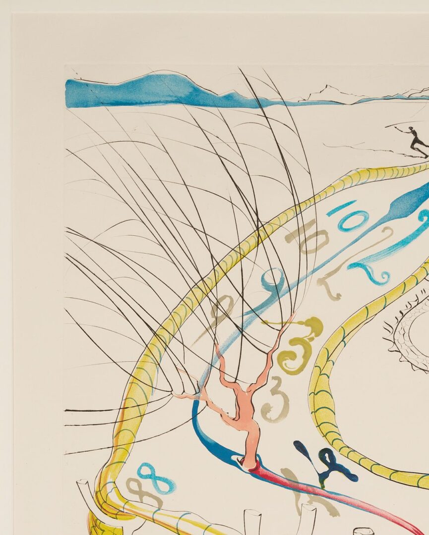 Lot 417: Large Salvador Dali Etching & Lithograph, Frozen Watches of Space Time