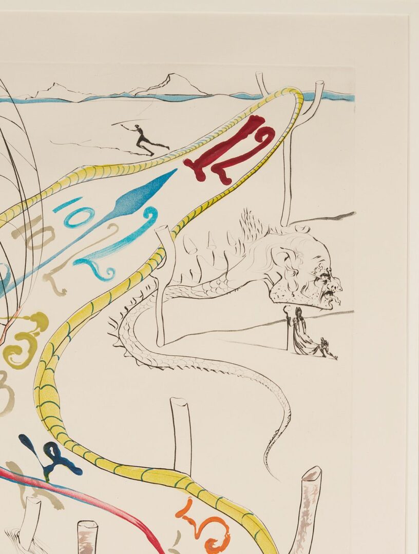 Lot 417: Large Salvador Dali Etching & Lithograph, Frozen Watches of Space Time