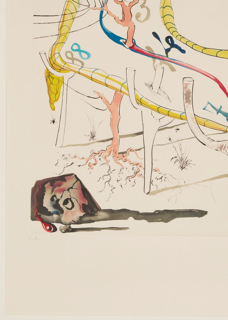 Lot 417: Large Salvador Dali Etching & Lithograph, Frozen Watches of Space Time