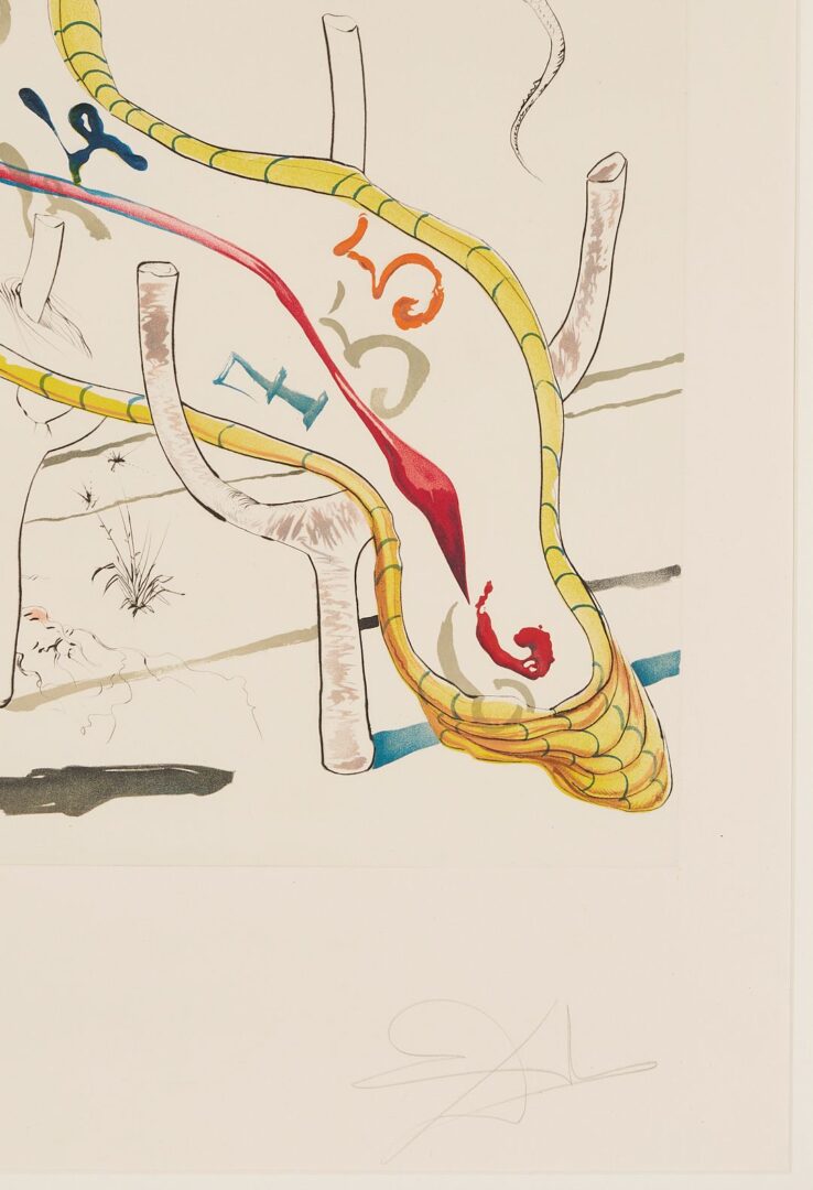 Lot 417: Large Salvador Dali Etching & Lithograph, Frozen Watches of Space Time