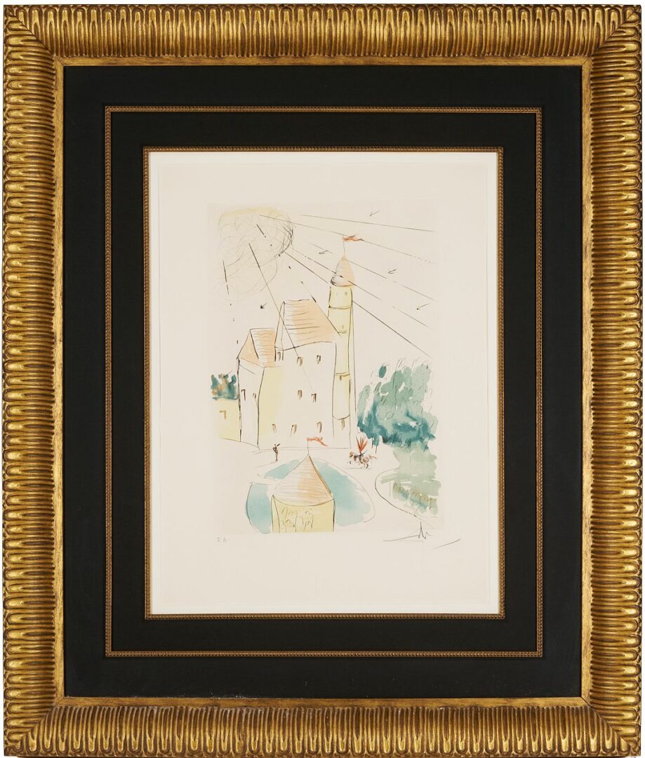 Lot 419: Large Salvador Dali Etching, Chateau de Vascoeil