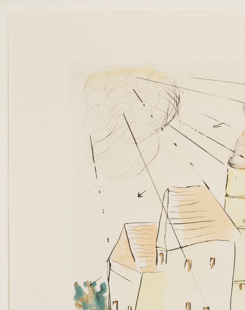 Lot 419: Large Salvador Dali Etching, Chateau de Vascoeil