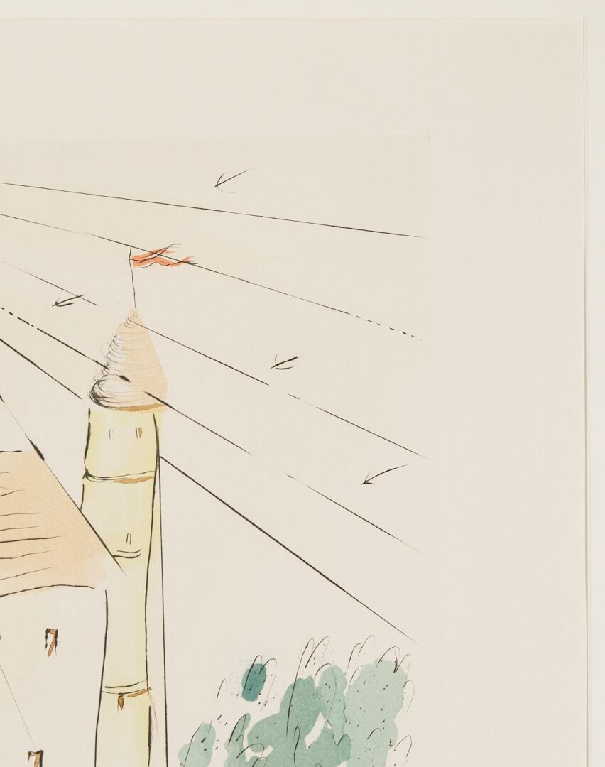 Lot 419: Large Salvador Dali Etching, Chateau de Vascoeil