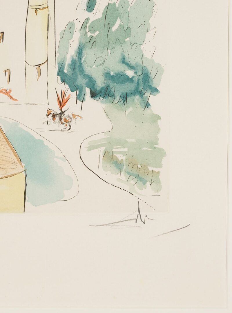 Lot 419: Large Salvador Dali Etching, Chateau de Vascoeil