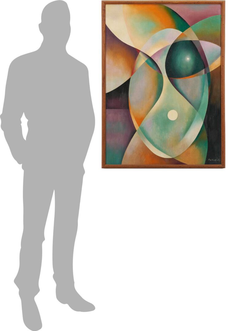 Lot 420: Philip Perkins abstract O/C, “Wind of the Dog Star”