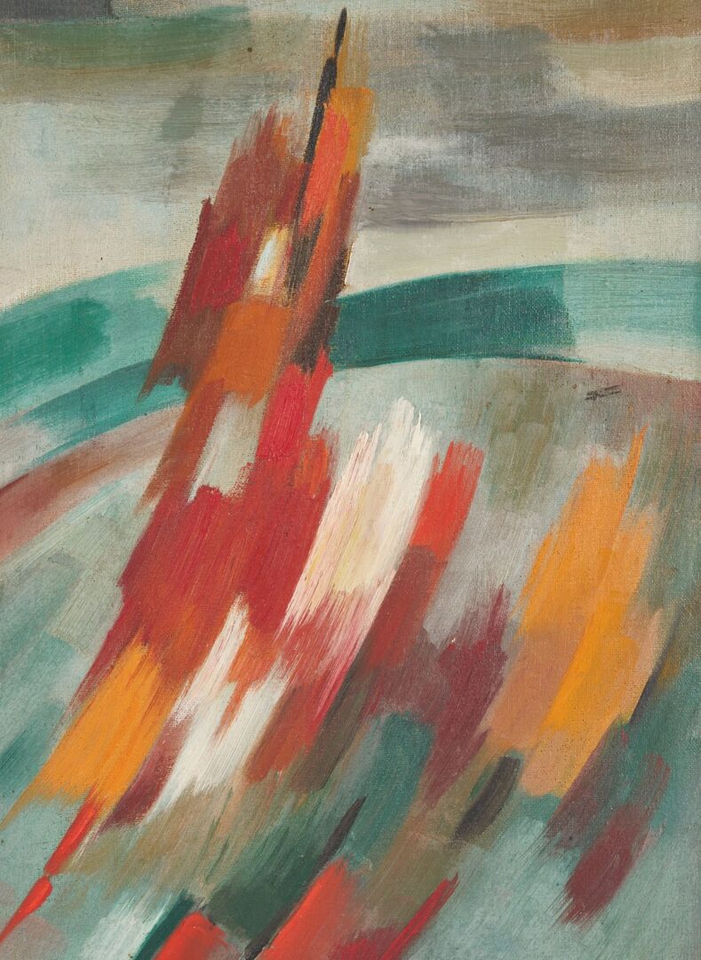 Lot 421: Philip Perkins Abstract Oil, Gold Frame