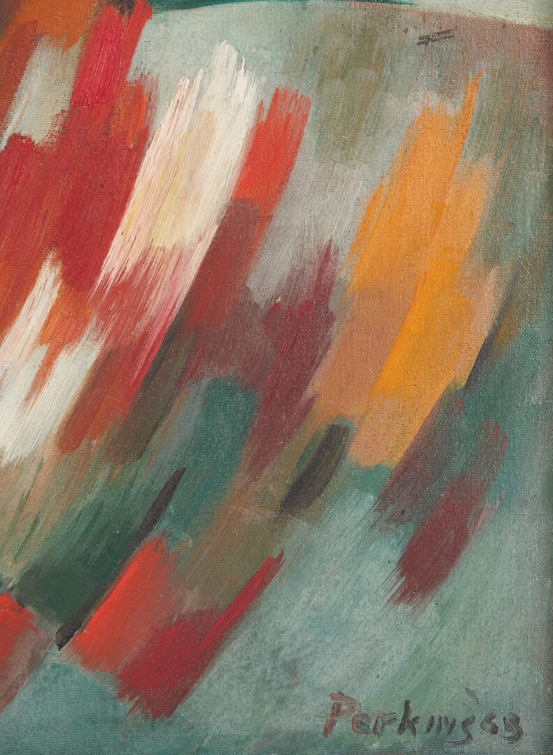 Lot 421: Philip Perkins Abstract Oil, Gold Frame