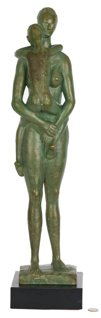 Lot 424: Meyer Wolfe Sculpture: Woman Standing with Child, Exhibited