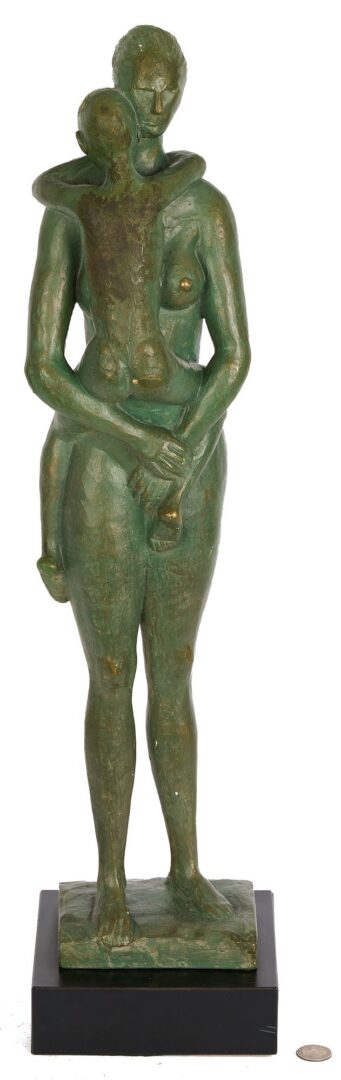 Lot 424: Meyer Wolfe Sculpture: Woman Standing with Child, Exhibited