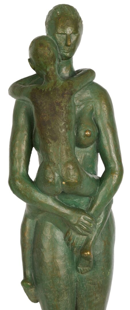 Lot 424: Meyer Wolfe Sculpture: Woman Standing with Child, Exhibited
