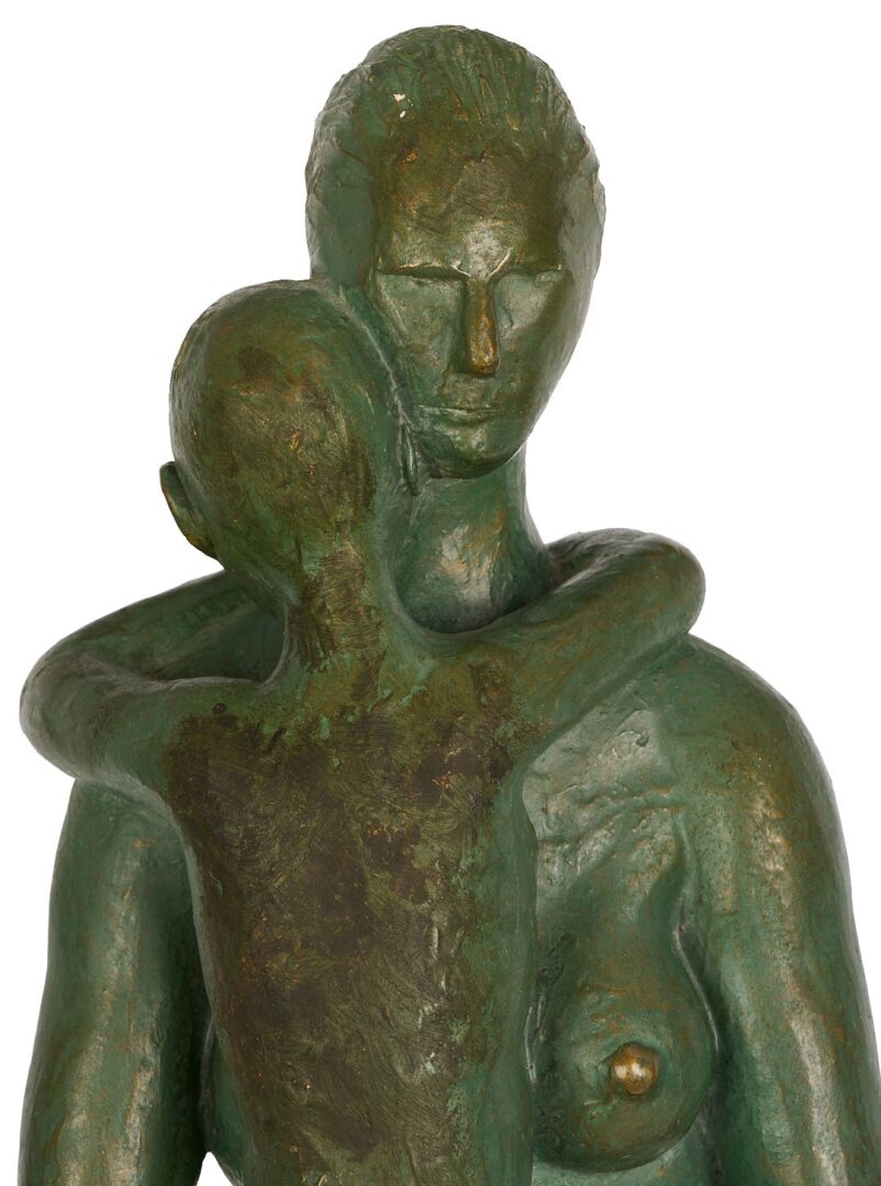 Lot 424: Meyer Wolfe Sculpture: Woman Standing with Child, Exhibited