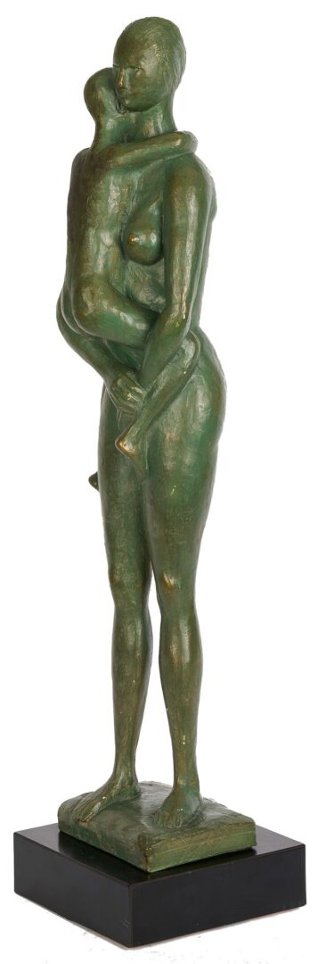Lot 424: Meyer Wolfe Sculpture: Woman Standing with Child, Exhibited