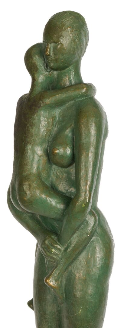 Lot 424: Meyer Wolfe Sculpture: Woman Standing with Child, Exhibited
