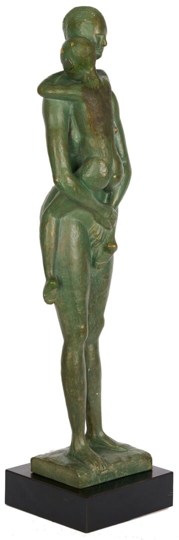 Lot 424: Meyer Wolfe Sculpture: Woman Standing with Child, Exhibited