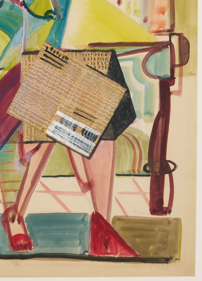 Lot 429: Grace Martin Taylor Mixed Media Cubist Portait of a Woman