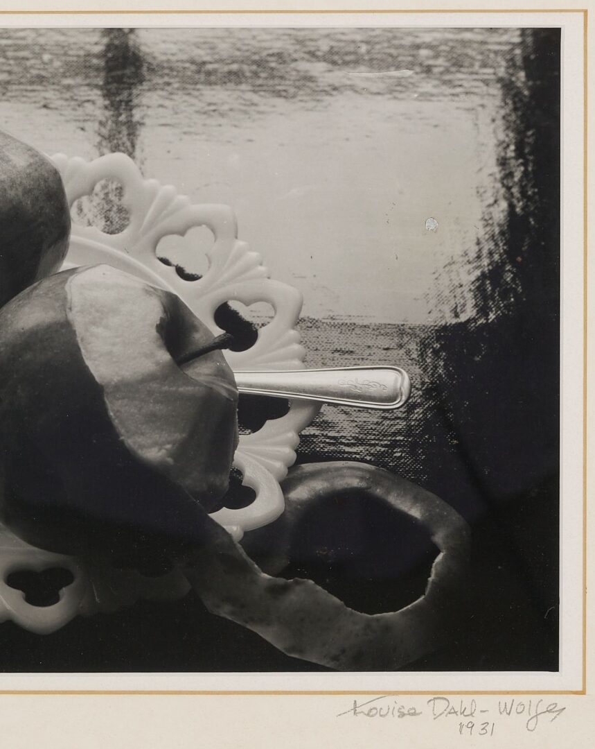 Lot 438: Louise Dahl Wolfe Photograph, Still Life w/ Partially Peeled Fruit