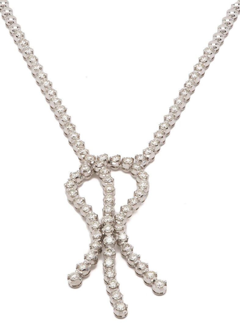Lot 43: 18K White Gold & Diamond Necklace