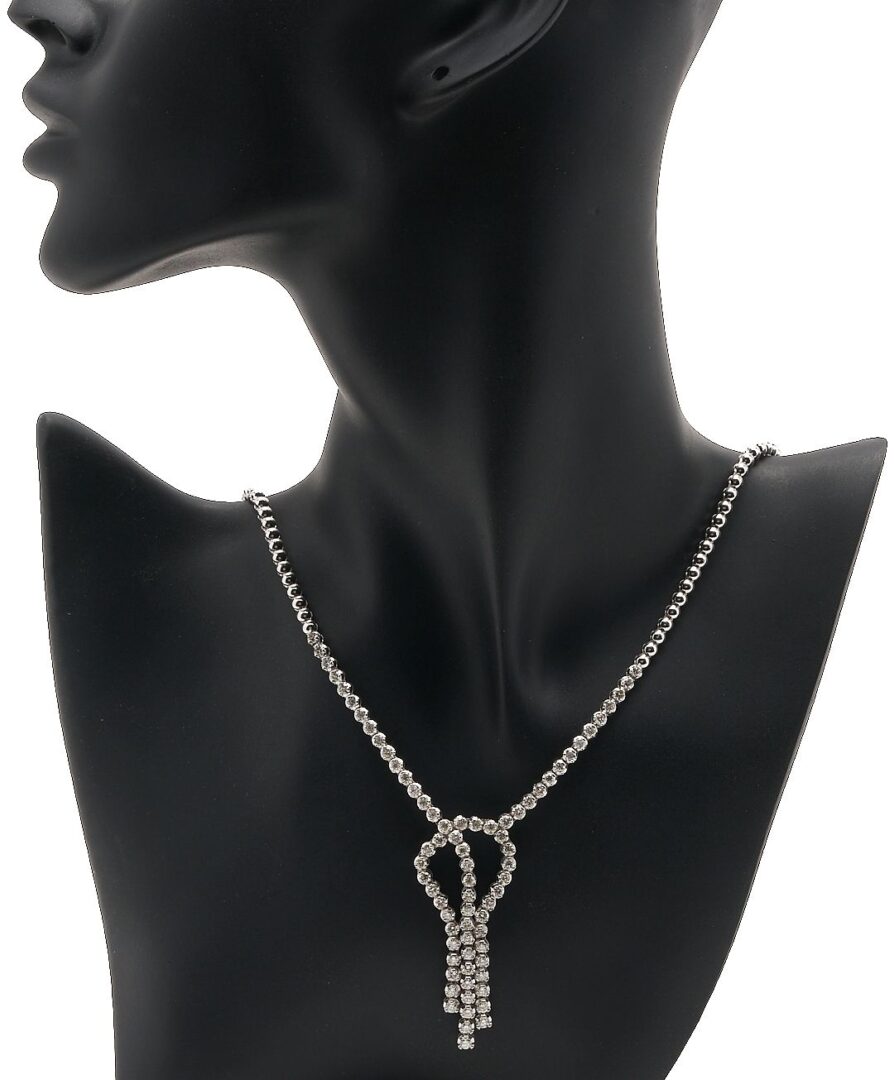 Lot 43: 18K White Gold & Diamond Necklace
