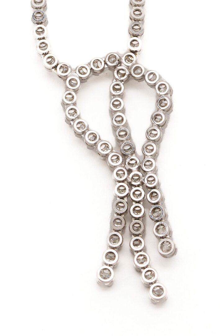 Lot 43: 18K White Gold & Diamond Necklace