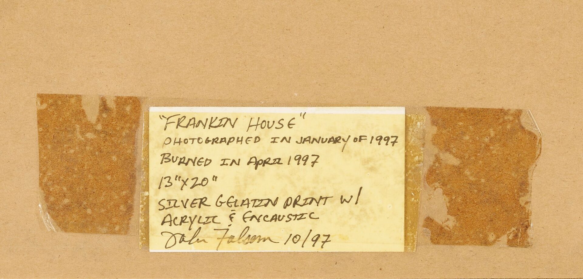 Lot 440: John Folsom Mixed Media Photograph, Franklin House