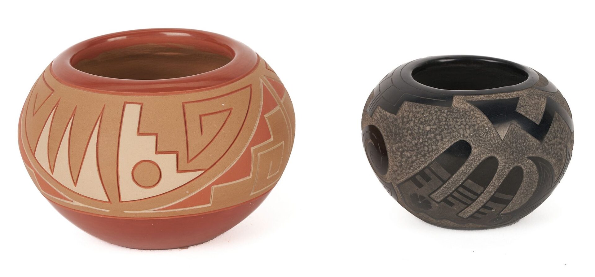 Lot 454: 3 Southwest Native American Pottery Items, incl. Alvin Curran