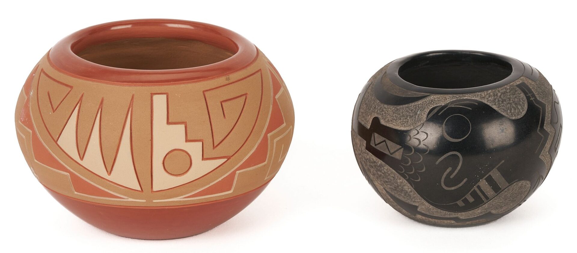 Lot 454: 3 Southwest Native American Pottery Items, incl. Alvin Curran