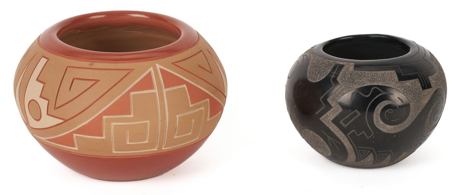 Lot 454: 3 Southwest Native American Pottery Items, incl. Alvin Curran