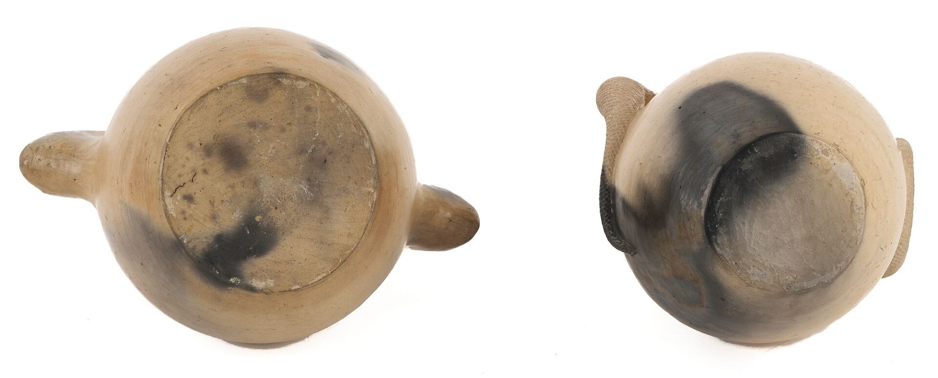 Lot 455: 2 Native American Pottery Jars, Cherokee & Catawba
