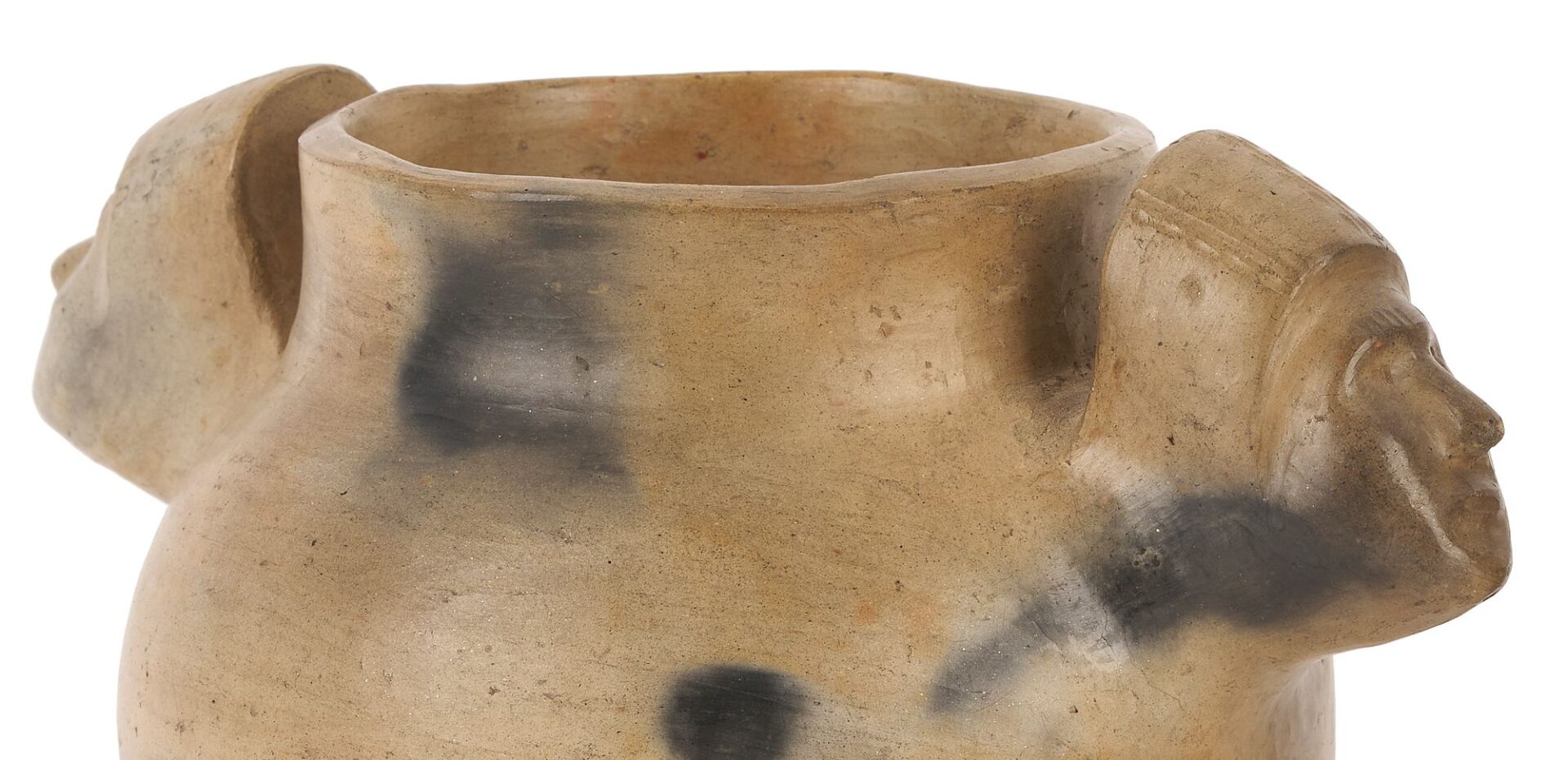 Lot 455: 2 Native American Pottery Jars, Cherokee & Catawba