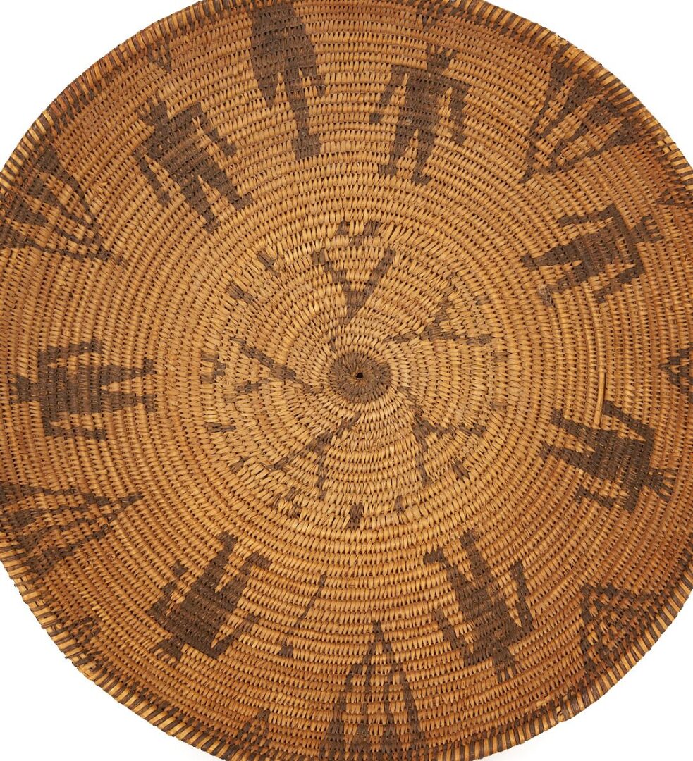Lot 457: Large Native American Apache Figural Basket Tray