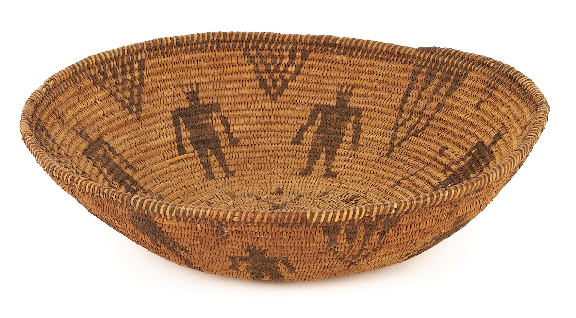 Lot 457: Large Native American Apache Figural Basket Tray