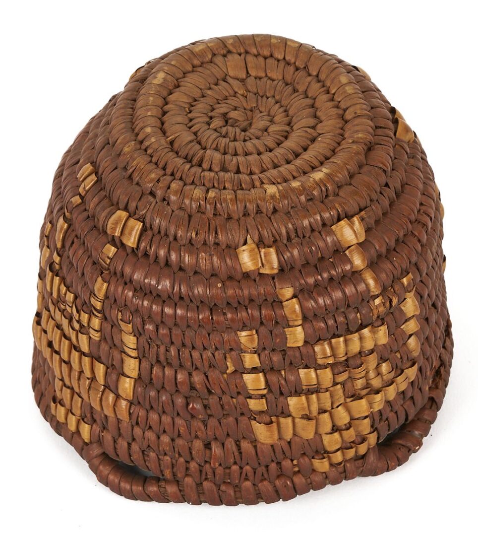 Lot 458: 2 Native American Baskets, Figural and Geometric