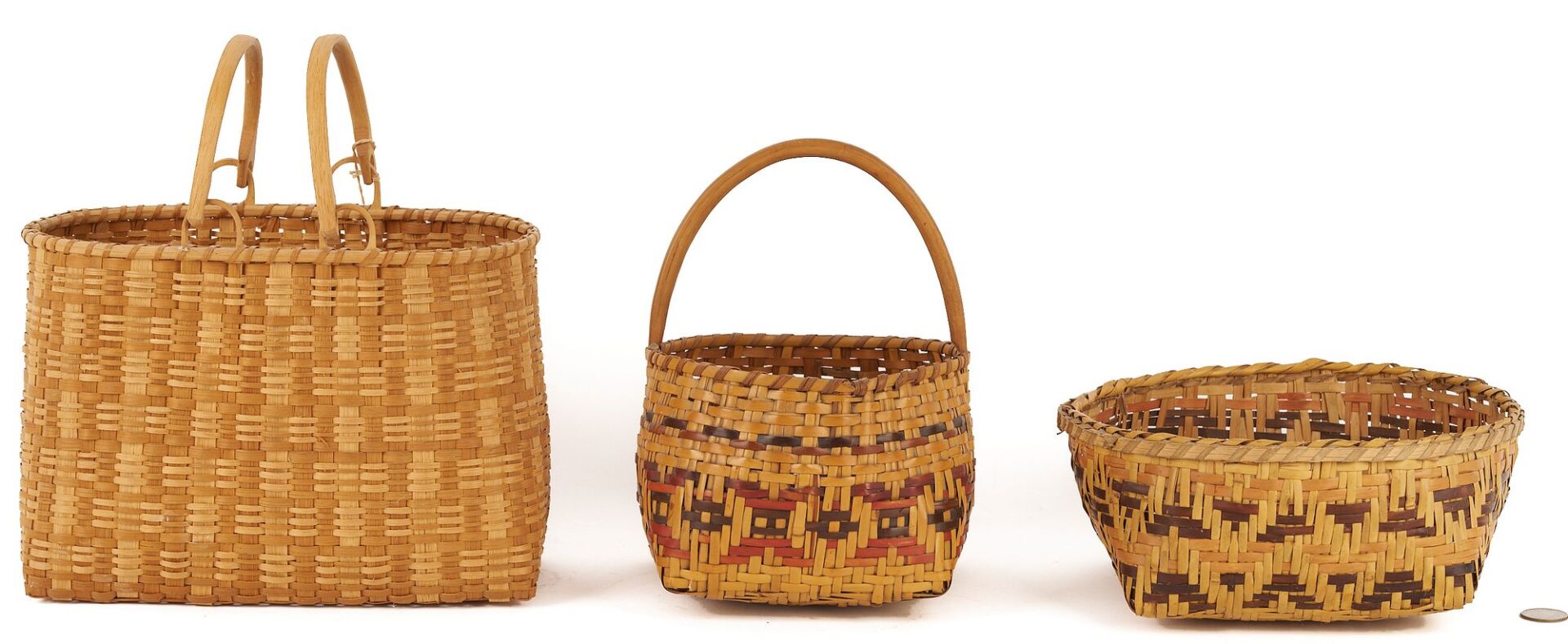 Lot 459: 3 Native American Cherokee Baskets