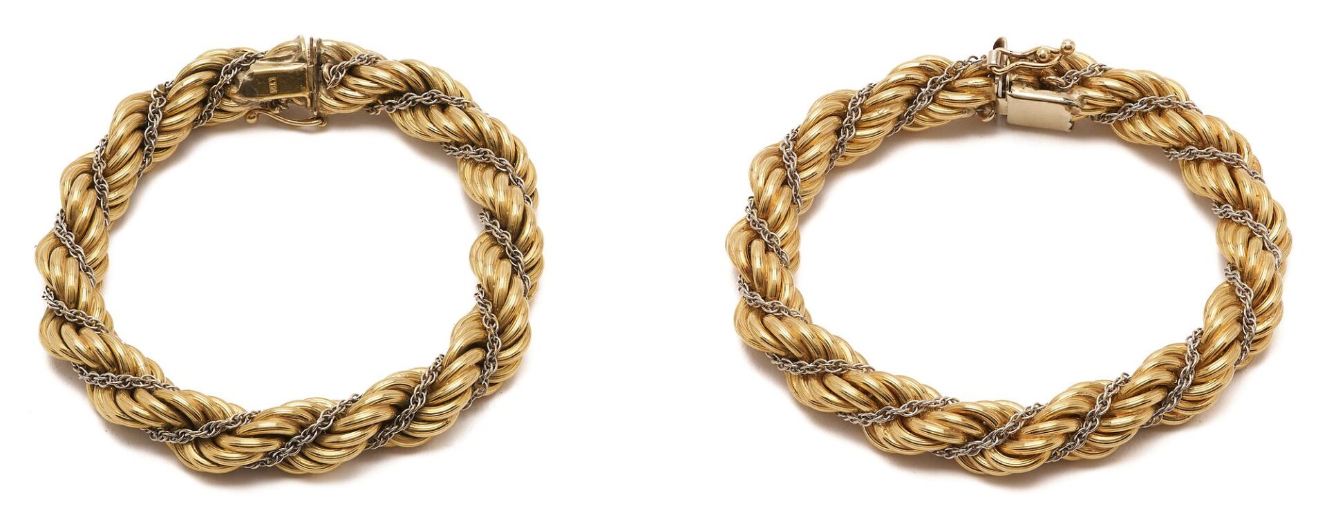 Lot 45: 18K Gold Double Rope Chain Necklace/Bracelets