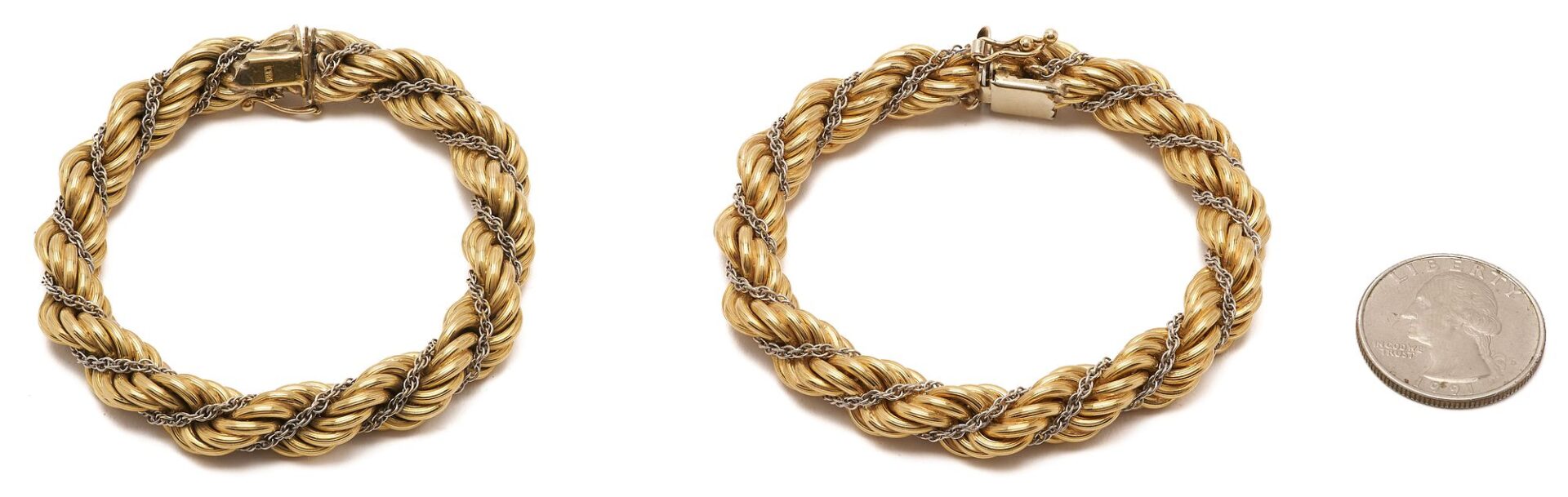 Lot 45: 18K Gold Double Rope Chain Necklace/Bracelets