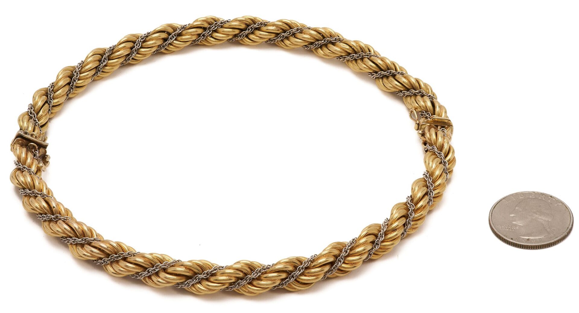 Lot 45: 18K Gold Double Rope Chain Necklace/Bracelets