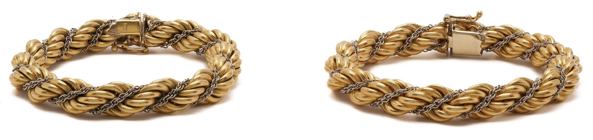 Lot 45: 18K Gold Double Rope Chain Necklace/Bracelets