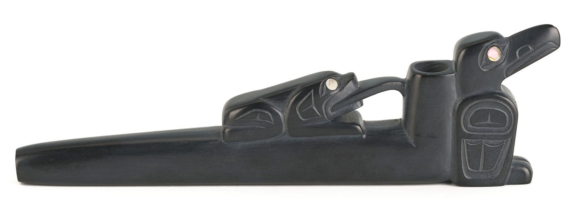 Lot 464: Native American Glen Pollard Argillite Pipe
