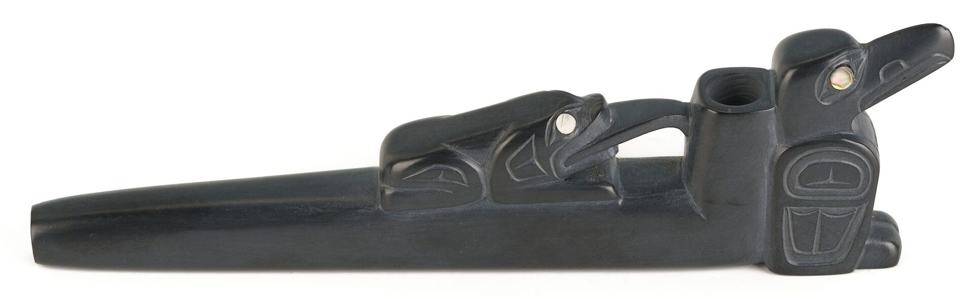 Lot 464: Native American Glen Pollard Argillite Pipe