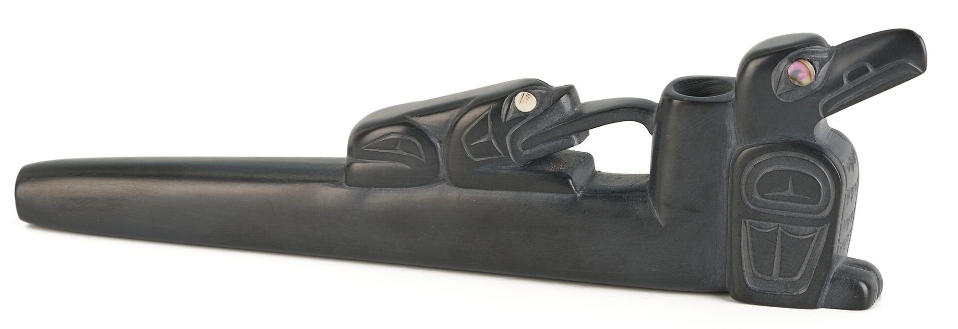Lot 464: Native American Glen Pollard Argillite Pipe