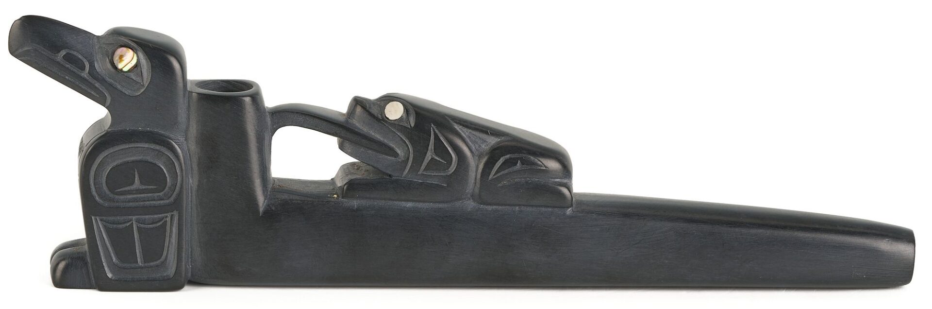 Lot 464: Native American Glen Pollard Argillite Pipe