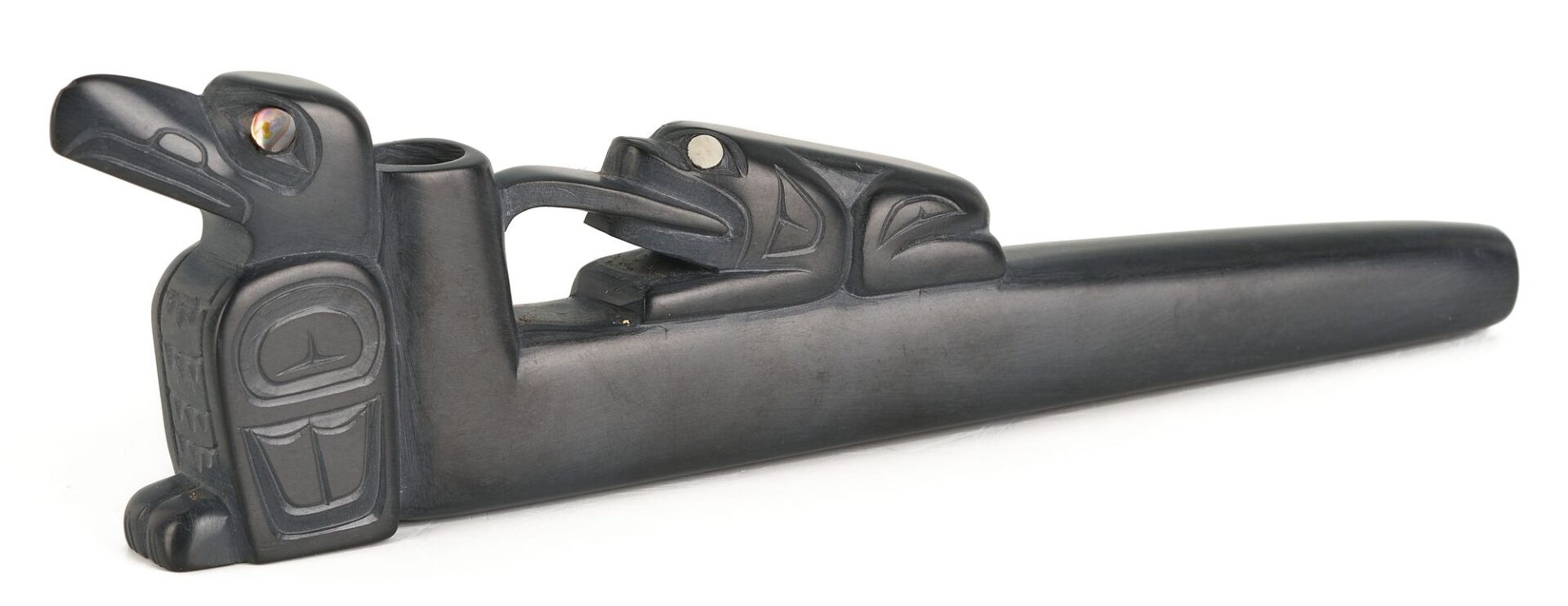 Lot 464: Native American Glen Pollard Argillite Pipe